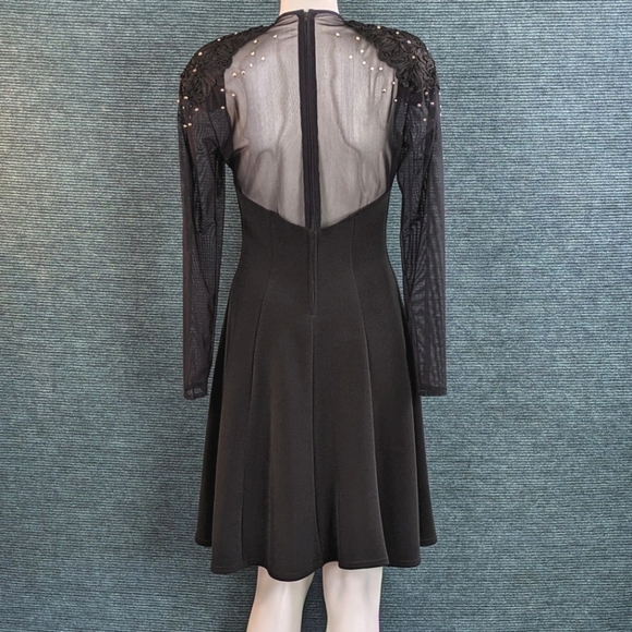 Tadashi Vintage Studded Illusion Dress, Fit & Flare Silhouette - Picture 6 of 13